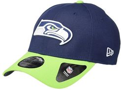 NFL Team Classic 39THIRTY Flex Fit Cap - Seattle Seahawks (Navy/Action Green) Baseball Caps