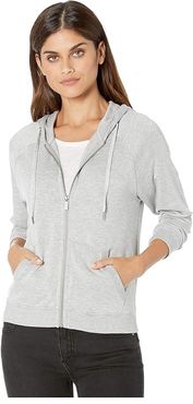 Super Soft French Terry Zip Hoodie (Heather Grey) Women's Clothing