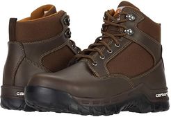 6 Rugged Flex Steel Toe (Dark Brown Leather/Synthetic) Men's Boots
