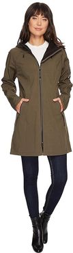 Soft Shell 3/4 Length Functional Rain Coat (Army) Women's Coat