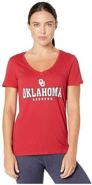 Oklahoma Sooners University V-Neck Tee (Cardinal 4) Women's T Shirt