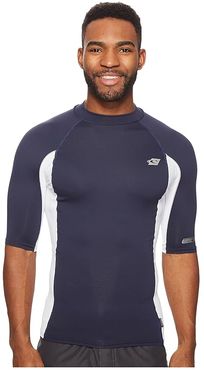 Premium Short Sleeve Rashguard (Slate/White/Slate) Men's Swimwear