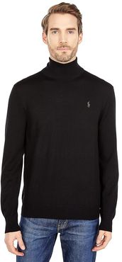 Washable Merino Turtleneck Sweater (Polo Black) Men's Clothing
