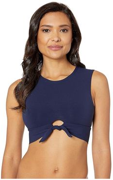 Ava Tank Top with Knot (Navy) Women's Swimwear