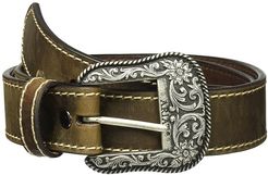 Classic with Heavy Stitch Belt (Brown) Women's Belts