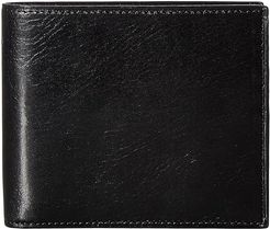 Old Leather Collection - Credit Wallet w/ I.D. Passcase (Black) Wallet Handbags