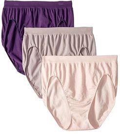 Comfort Revolution Microfiber Hi-Cut Panty 3-Pack (Pink/Steel/Purple) Women's Underwear