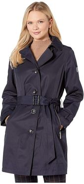 SB Hooded Belted Trench V10736-ZA (Navy) Women's Clothing