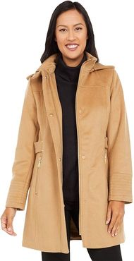 Hooded Wool Coat V20770-ZA (Camel) Women's Clothing