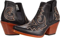 Crush 6 Bootie w/ Embroidery (Raven Black) Women's Shoes