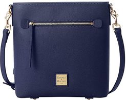 Saffiano Zip Crossbody (Marine) Handbags