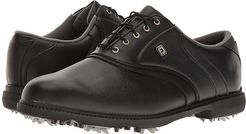 Originals Cleated Plain Toe Twin Saddle (Black) Men's Golf Shoes