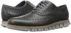 Zerogrand Wing Ox (Navy Ink Leather Closed/Ironstone) Men's Lace Up Wing Tip Shoes