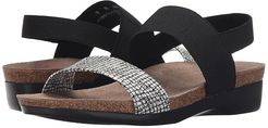 Pisces (White/Black Fabric Combo) Women's Sandals