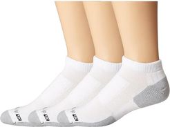 Walking Mini Crew 3-Pair Pack (White/Grey) Low Cut Socks Shoes