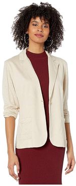 Linen/Elastane One-Button Blazer (Sable) Women's Clothing