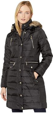 3/4 Snap Front Down M822405TZ (Black) Women's Coat