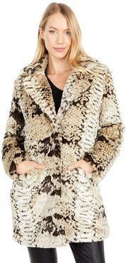 Sydney Python Shaved Faux Fur Coat (Ivory Python) Women's Clothing