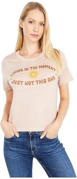 Living In The Moment Linen Jersey Cropped Short Sleeve Easy Tee (Glowing) Women's T Shirt