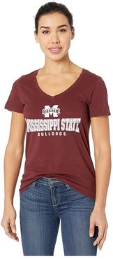 Mississippi State Bulldogs University V-Neck Tee (Maroon 2) Women's T Shirt