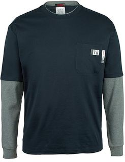 FR Miter Long Sleeve Tee (Navy) Men's T Shirt