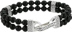Classic Chain Double Row Bead Bracelet with Black Onyx (Silver) Bracelet