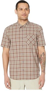 Carson Plaid Short Sleeve Shirt (Stone Plaid) Men's Clothing
