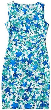 Floral Print Starburst Sheath Dress (Atlantis Multi) Women's Dress