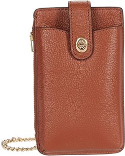 Polished Pebble Turnlock Chain Phone Crossbody (GD/1941 Saddle) Wallet Handbags