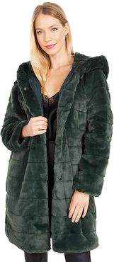 Celina Faux Fur Coat (Army Green) Women's Clothing