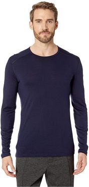 Oasis Mid-Weight Merino Long Sleeve Crewe (Midnight Navy 1) Men's Long Sleeve Pullover