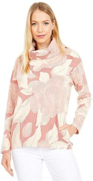 Premium Ellmore Pullover (Cranberry Oversized Floral Jacquard) Women's Clothing