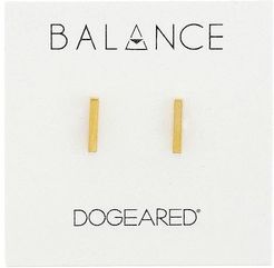 Balance Flat Bar Stud Earrings (Gold) Earring