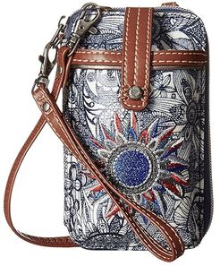 Artist Circle Smartphone Wristlet (Navy Spirit Desert) Wristlet Handbags