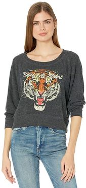 Wild at Heart Love Knit Drop Shoulder Pullover (Black) Women's Clothing