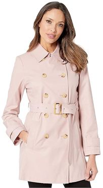 Short Double Breasted Trench (Blush) Women's Coat
