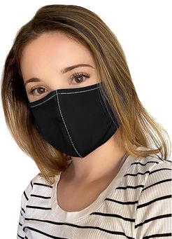 Cupid Flexible Fit Comfortable Face Cover One Size 3-Pack (Black) Caps
