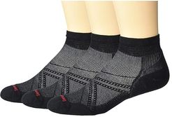 Run Light Elite Low Cut 3-Pack (Black) Crew Cut Socks Shoes