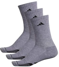 Cushioned II Crew Socks 3-Pack (Grey Heather/Grey Heather/Black Marl/Black) Men's Crew Cut Socks Shoes