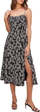 Keilani Dress (Black Cream Pineapple Print) Women's Dress