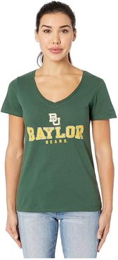 Baylor Bears University V-Neck Tee (Dark Green 2) Women's T Shirt