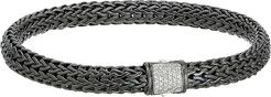 Classic Chain 6.5mm Bracelet with Diamonds (Blackened Silver) Bracelet