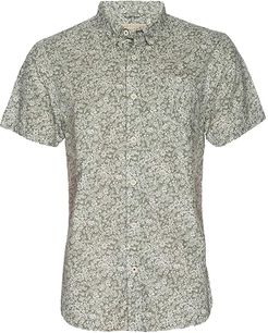 Truman Button Collar Floral Print (Olive/White) Men's Clothing
