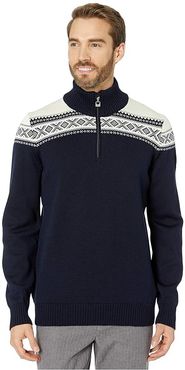 Cortina Merino Masculine Sweater (Navy/Off-White) Men's Clothing