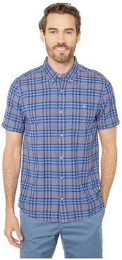 Mattock II Short Sleeve Shirt (Light Indigo Plaid) Men's Clothing