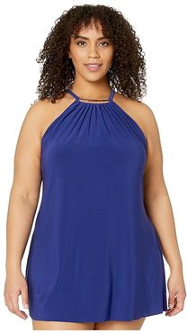 Plus Size Parker Swimdress (Indigo) Women's Swimsuits One Piece