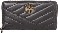 Kira Chevron Zip Continental Wallet (Black) Handbags