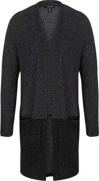 Long Sleeve Cardigan with Pocket (Black) Women's Sweater