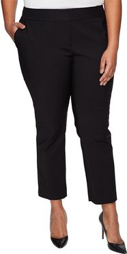 Plus Size Front Zip Ankle Pants (Rich Black) Women's Casual Pants