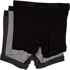 3-Pack ESSENTIAL Boxer Briefs (Black/Grey Heather/Charcoal Heather) Men's Underwear